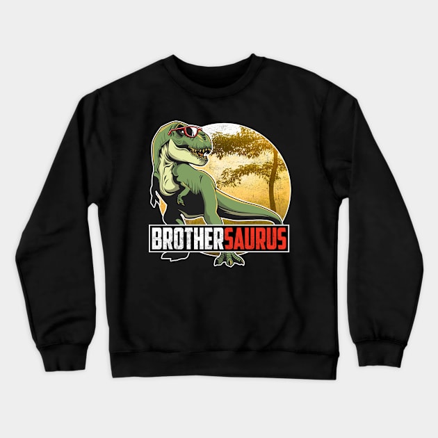 Brothersaurus T-Rex Dinosaur Saurus Brother Matching Family Crewneck Sweatshirt by MichelAdam